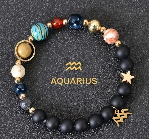 T❹❸🍀1pieza de la serie de piedras negras de las 12 constelaciones