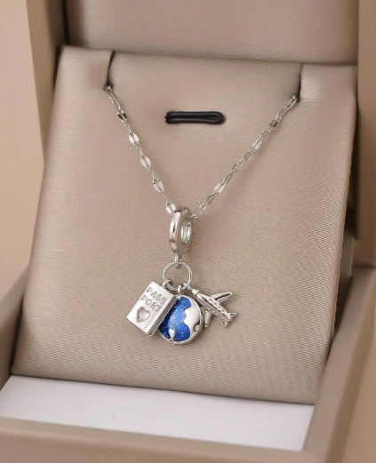 ❸❷🍁1 pieza Collar de lujo personalizado de acero inoxidable decorado con circonia para mujer