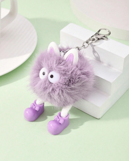 ❸⓿🌼1 pieza de Bonito y divertido colgante de bolsa de monstruo de peluche morado