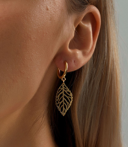 ❸❸💫Pendientes largos con abertura hoja