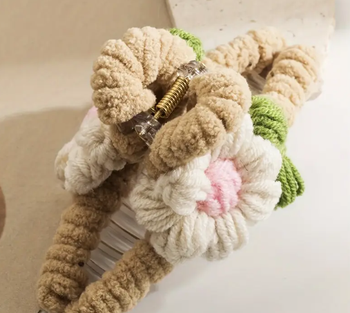 T❸❷🍁1pc Pinza para el Cabello de Punto Floral Encantadora