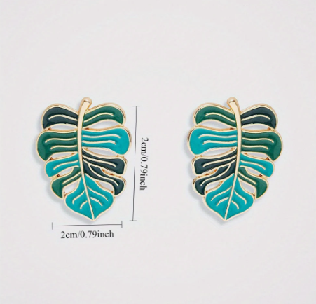 T❹❺🦋Pendientes colgantes de hoja de acero inoxidable 316 elegantes para mujeres