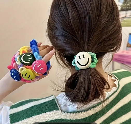 T ❸❹🌻 Paquete Múltiple de Lindos Anillos para el Cabello de Poliresina Minimalista