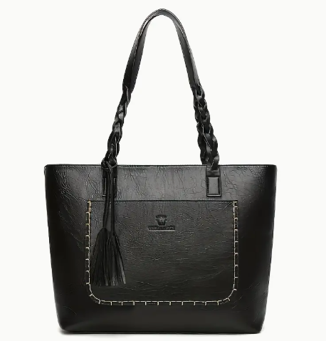 T❺❸💫Elégante Bolso Tote Retro para Mujer - Gran Capacidad con Cierre de Cremallera