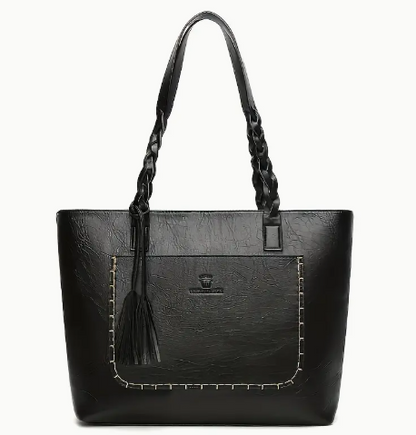 T❺❸💫Elégante Bolso Tote Retro para Mujer - Gran Capacidad con Cierre de Cremallera