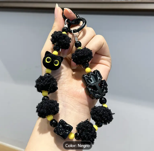 T❸❷🍁1 pieza de lindo gato con cuentas de teléfono, encanto de gatito de acrílico