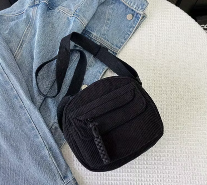 T❺⓿💥Bolso cruzado estilo retro Harajuku en pana