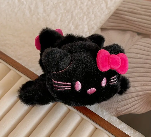 T❸❷🍁1 pieza de accesorio para gatito de saludo, peine de pelo de tiburón de peluche - Peine de pelo suave de anime con agarre antideslizante, diseño de lazo lindo