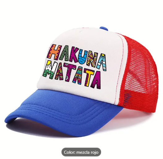 𝗧❶❾☘️1 pza Gorra De Béisbol Con Sombrilla Para Hombre Con Estampado "Hakuna Matata" Multicolor