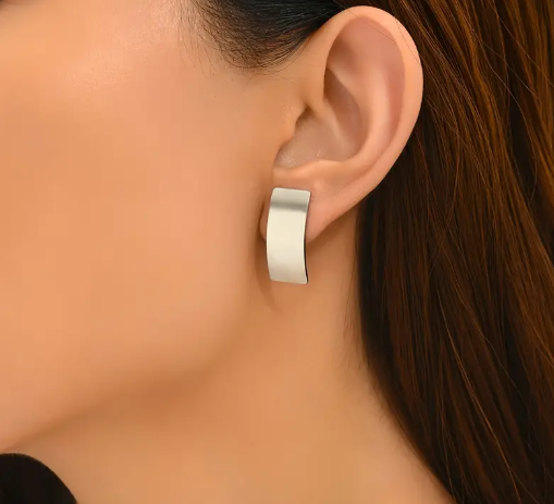 T❷❼😍Par de Pendientes de Botón de Acero Inoxidable Irregulares y Elegantes - Diseño Moderno y Elegante para Atuendo Casual y Regalos