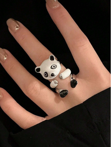 ❶❾☘️3 Piezas/set Anillos De Moda Para Mujeres Con Forma De Panda