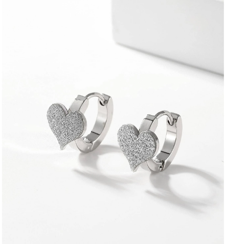 ❷❺🌷1 Par De Aretes De Aro Con Forma De Corazón Delicados
