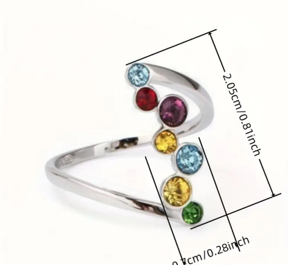 🍂T❹❹🍂Anillos de Circonita Sintética con Piedra Nacimiento para Mujer