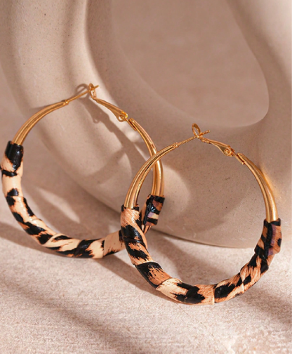 ❹❽🌻1 par de pendientes de aro doble de color dorado de aleación