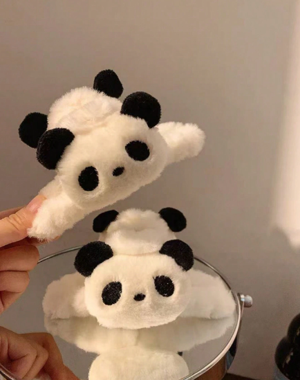 ❶❸🍁1 Pieza Pinza para el pelo de felpa con diseño de Panda