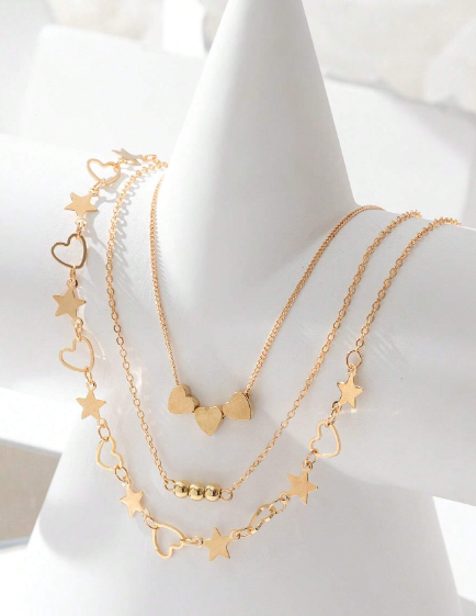 ❶❷🩷Conjunto De 3 Collares De Mujer En Estilo Dulce Y Fresco Y De Moda Y Simple