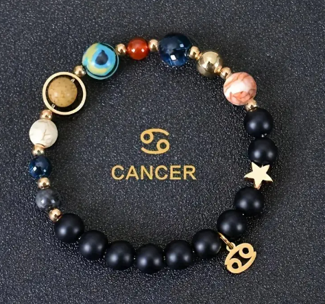 T❹❸🍀1pieza de la serie de piedras negras de las 12 constelaciones