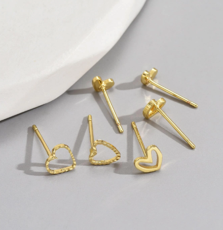 ❷⓿☀️6 piezas/set pendientes huecos en forma de corazón para uso diario de las mujeres