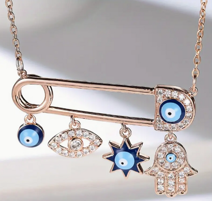 ❺❸💫Collar con colgante de brazalete de cobre con diseño bohemio elegante