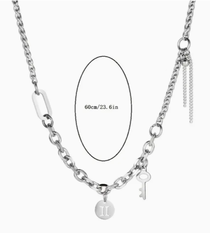 T❺❸💫1 pieza de acero inoxidable Hip-hop estilo Punk llave moneda colgante