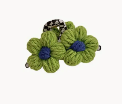 T❸❷🍁 Mezcla de moda de flor de punto con clip de tiburón