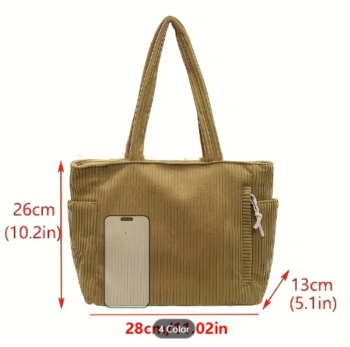 T❸❻🌹1 Pieza, Bolsa De Lona Para Mujer De Pana, Suave