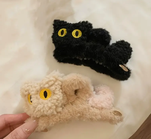 T❸❷🍁1 pieza de pinza de garra de gato 3D de felpa de otoño e invierno