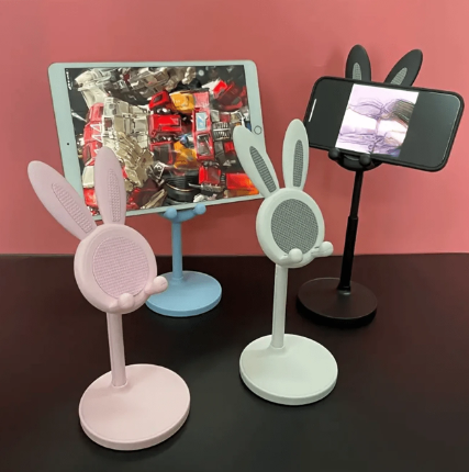 ❾☘️Lindo Soporte Para Teléfono Con Dibujo De Conejo - Ajustable Y Compatible Con Iphone, Kindle, Ipad, Switch, Tablet Y Más