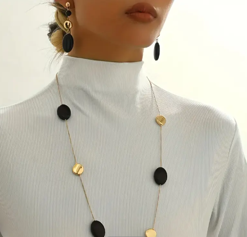T❹❸🍀Juego de Joyería Elegante para Mujeres - Bañado en Oro de 14K