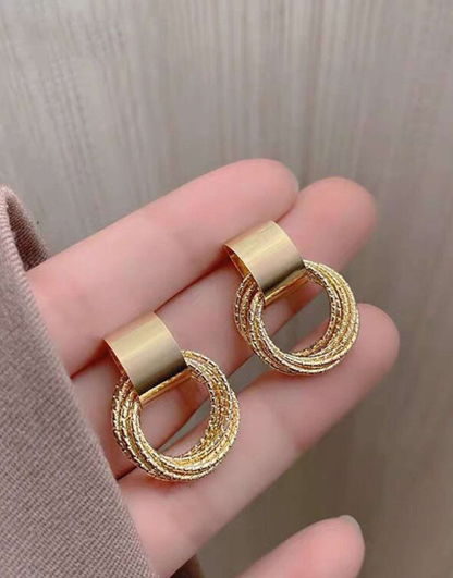 ❶❻💥 1 par de moda dulce & estilo simple con abertura círculo & multicapas