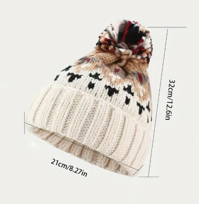 T❹❼🌼1 gorro de punto unisex de acrílico con pompón ,