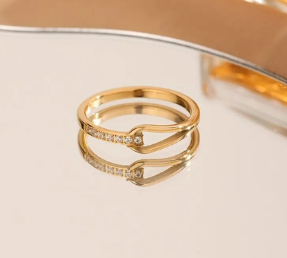 T❹❹🍂Anillo de Acero Inoxidable Elegante para Mujeres, 1pc