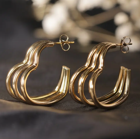 T❺❶🌻Arete de Acero Inoxidable Hipoalergénico para Mujer