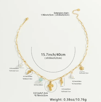 T❹❺🦋pc LNCHRAN Collar Hipoalergénico de Acero Inoxidable 304L para Mujer