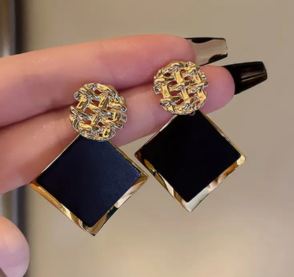 T❹❻🌹1 Par de Pendientes Geométricos de Caída Elegantes