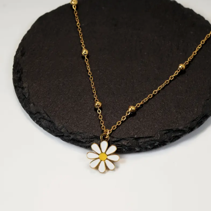 T❹❾💥Un elegante y sencillo collar de acero inoxidable chapado en oro de 18 quilates