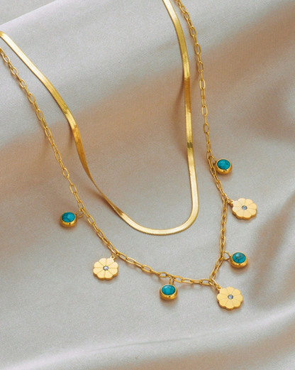 ❷❼😍1 pieza Collar colgante con multi-capas de acero