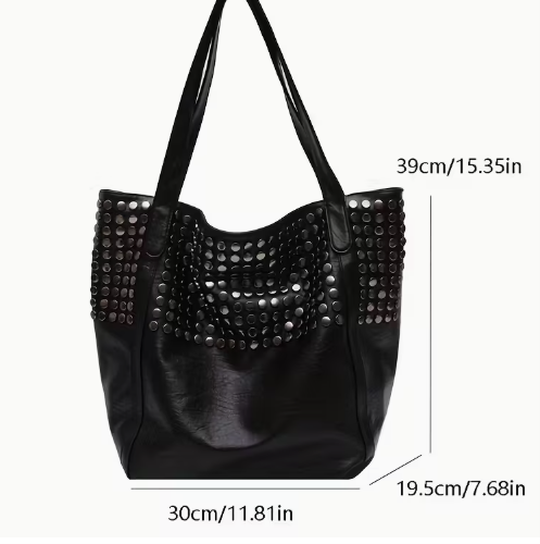 T❺⓿💥Bolso Tote de Gran Capacidad para Mujer con Detalles de Remaches