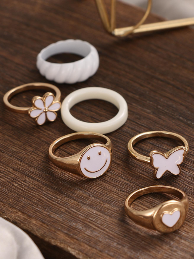 ❽❣️6 piezas Anillo con diseño de mariposa