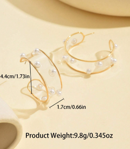 ❹❽🌻1 par de pendientes de aro elegantes de moda