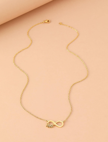 ❽❣️Collares de acero inoxidable, productos populares con símbolo de infinito y colgantes románticos de corazón completo con cadena para mujeres como regalos de joyería