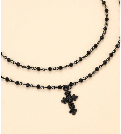 ❹❽🌻2 piezas Collares con colgante de cruz estilo gótico