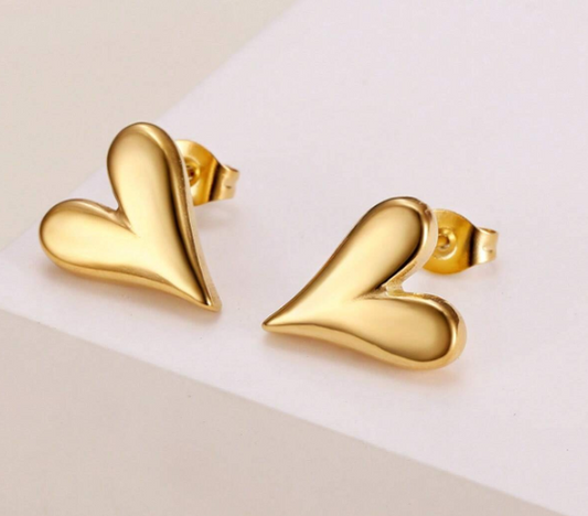 ❶❹⭐❶❷🩷1 par Pendientes de tachuela de moda de acero inoxidable con corazón