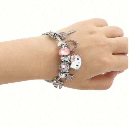 ❶❻💥Pulsera moños y accesorios con forma de corazón y llave