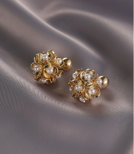 ❹❽🌻Aretes Con Decoración De Perlas Sintéticas