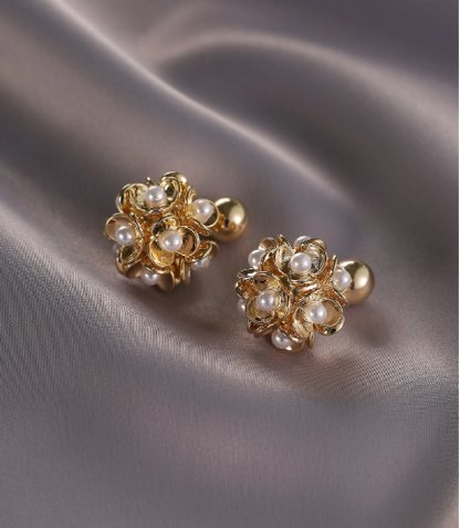 ❹❽🌻Aretes Con Decoración De Perlas Sintéticas