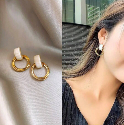 ❶⓿🧡1 par de Aretes de perlas en estilo vintage