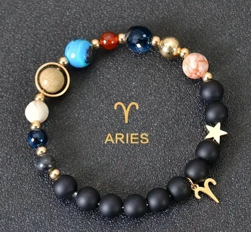 T❹❸🍀1pieza de la serie de piedras negras de las 12 constelaciones