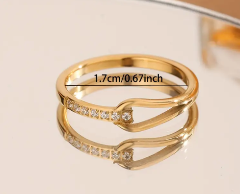 T❹❹🍂Anillo de Acero Inoxidable Elegante para Mujeres, 1pc