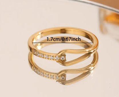 T❹❹🍂Anillo de Acero Inoxidable Elegante para Mujeres, 1pc